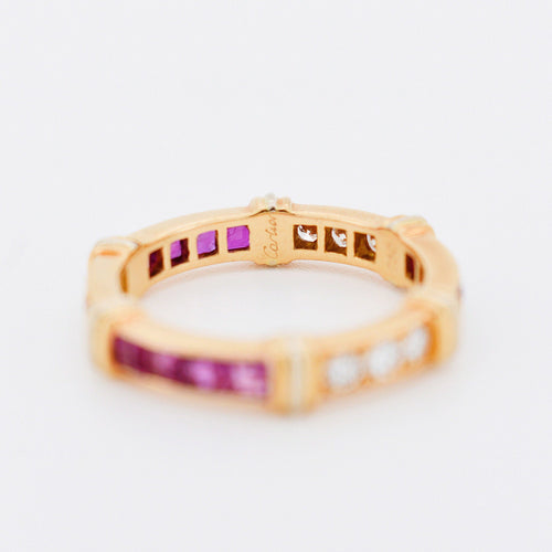 Bague 53 Cartier - Bague Alliance Contessa Vintage en Or Jaune et Blanc, Diamants, Rubis 58 Facettes 350