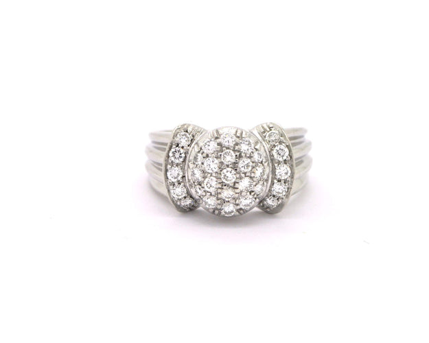Bague Bague en or blanc et pavé diamants 58 Facettes