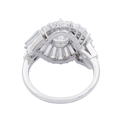 Bague 56 Bague platine diamant 2,51 ct entourage baguette. 58 Facettes 32596