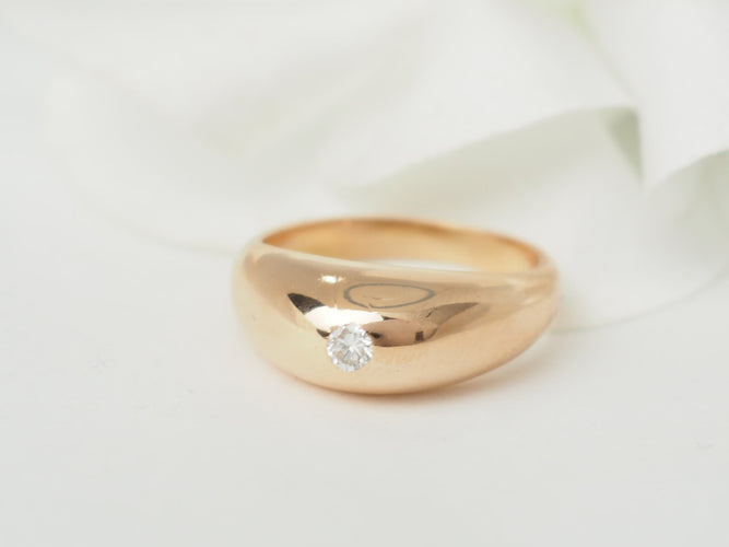 Bague 47 Bague jonc en or jaune et diamant 58 Facettes 33472