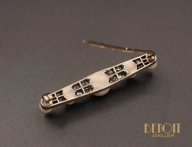 Broche Broche Barrette Perles fines et Diamants 58 Facettes A10094