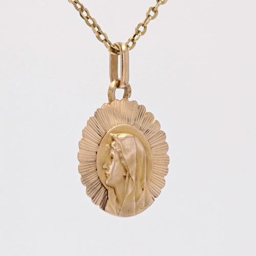 Pendentif Médaille or rose Vierge Marie rayonnante 58 Facettes CVP115