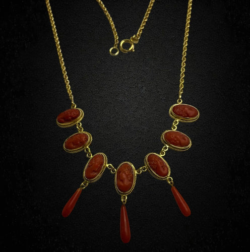 Collier Collier en or jaune avec camées, inspiré de la Rome antique 58 Facettes