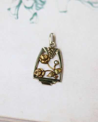 Pendentif Pendentif Ancien Deux Ors et Perles 58 Facettes A11221