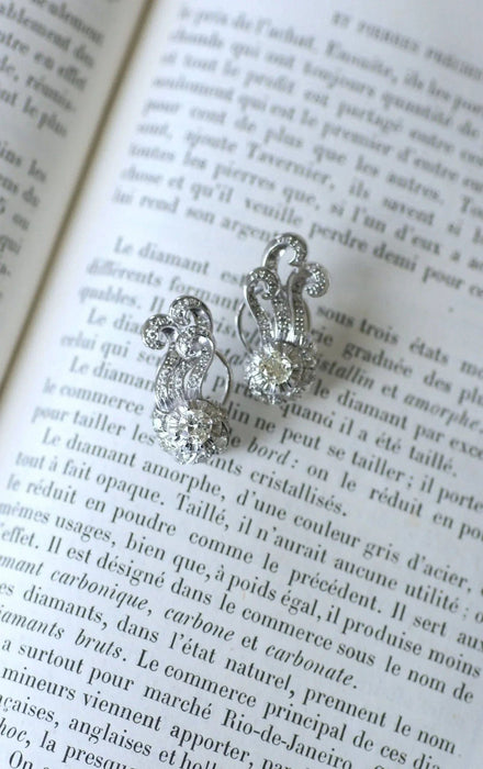 Boucles d'oreilles Boucles d'Oreilles Retro Diamants 58 Facettes