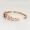 Bracelet 60s Vintage Opal Pink Tourmaline Bracelet Heart Diamond 14k Yellow Gold Jewelry 58 Facettes G13201