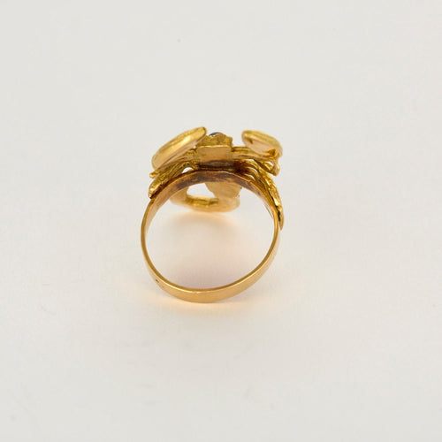 Bague 54 Bague scorpion en or jaune, onyx et diamants 58 Facettes SMA0134