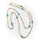 Collier Collier vintage en or 14 carats avec perles turquoises de 91 cm 58 Facettes