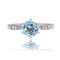 Bague 59 Bague ancienne aigue-marine en solitaire et diamants 58 Facettes 20-172