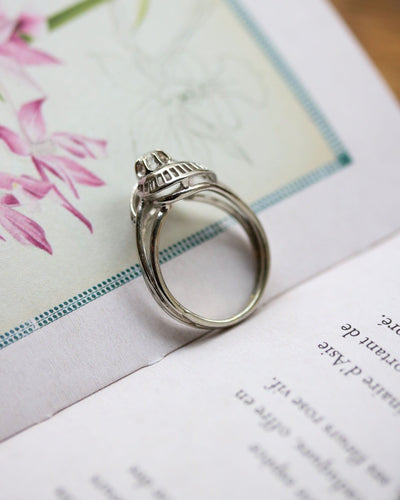 Bague 54 Solitaire Tourbillon Or Blanc Diamant 58 Facettes A11576