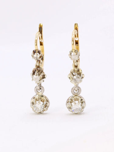 Alte Single Cut Gelbgold und Platin Diamantschläfer