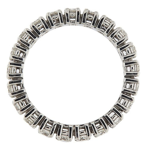 Bague 53 Bague d'éternité en or blanc avec diamants taille brillant de 1,73 ct 58 Facettes G3826