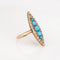 Bague Bague navette victorienne antique en or jaune et diamants turquoise 58 Facettes G14020