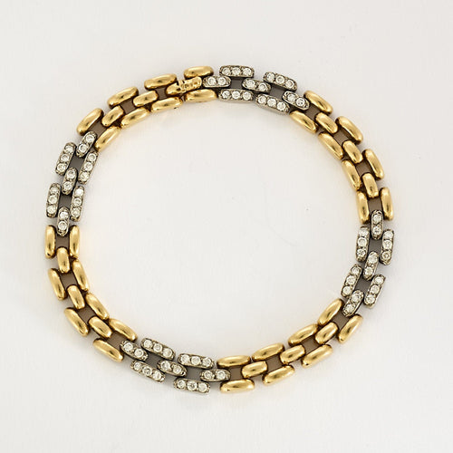 Bracelet Cartier. Collection Maillon Panthère. Rare Collier à transformation pouvant former Bracelet en or de deux couleurs et diamants. 58 Facettes 58FC18