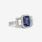 Bague Bague octogonale en saphir bleu de 3,23 carats GRS 58 Facettes R817