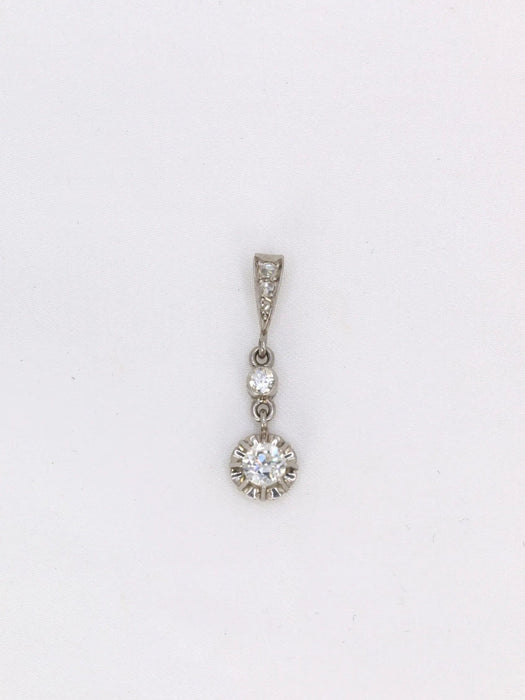 Ancient pendant platinum diamonds 0.34 ct