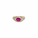 Bague 55 Belle Epoque Certified Burma Ruby No Heat Diamond Engraved Gold Ring 58 Facettes