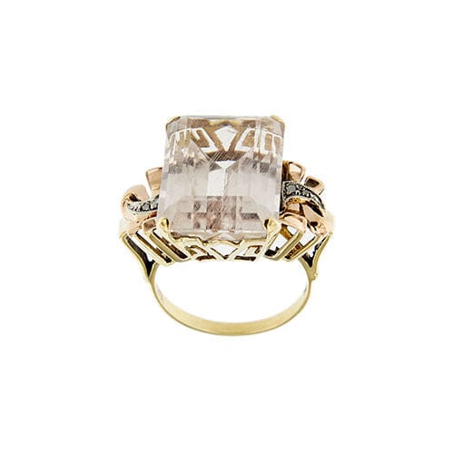 Bague 54 Bague en or trois pièces avec morganite et diamants 58 Facettes 37785