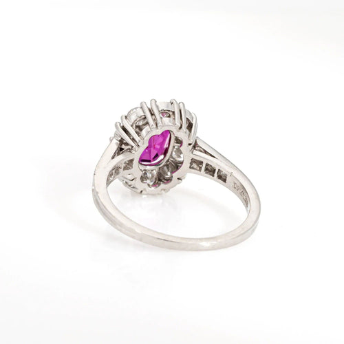 Bague Bague Tiffany & Co Burma Ruby Diamond des années 60 en platine 58 Facettes G13161