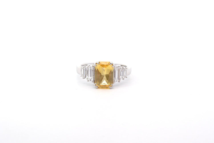 Bague 50 Bague saphir jaune 2 cts et diamants 58 Facettes 26305-26315