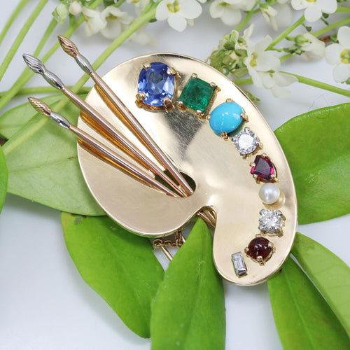 Broche Broche palette du peintre pierres précieuses 58 Facettes 24-188