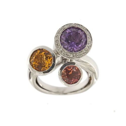 Bague 55 Bague avec pierres précieuses et diamants 58 Facettes 34070