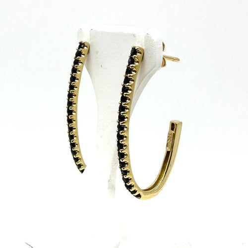 Boucles d'oreilles Boucles d'oreilles demi créoles or jaune et saphirs 58 Facettes Z1351384