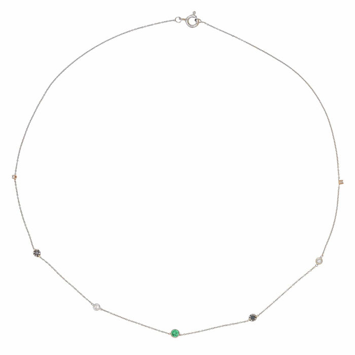 Collier Collier Or blanc Chrysoprase 58 Facettes 3028341CN
