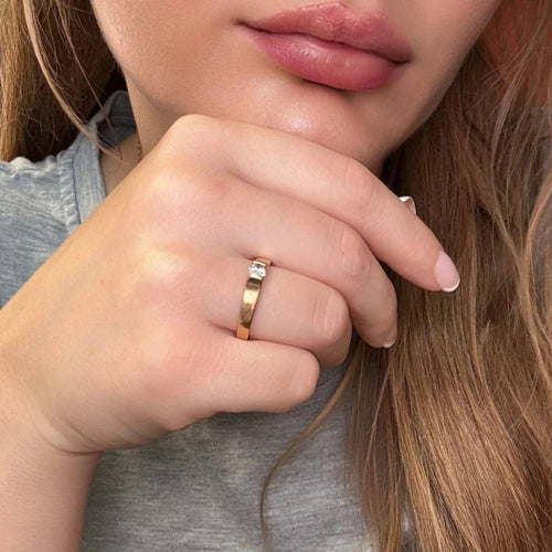 Bague 59 Solitaire Or Jaune Diamant 58 Facettes 78-GS35143