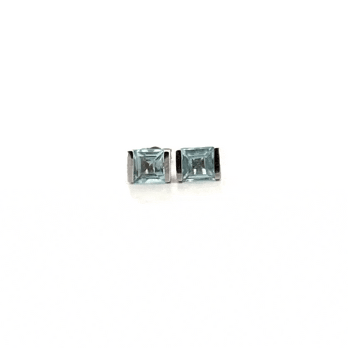 Boucles d'oreilles Puces d'oreilles Or Blanc & Aigue Marine 58 Facettes 2-D1BO-GS35690