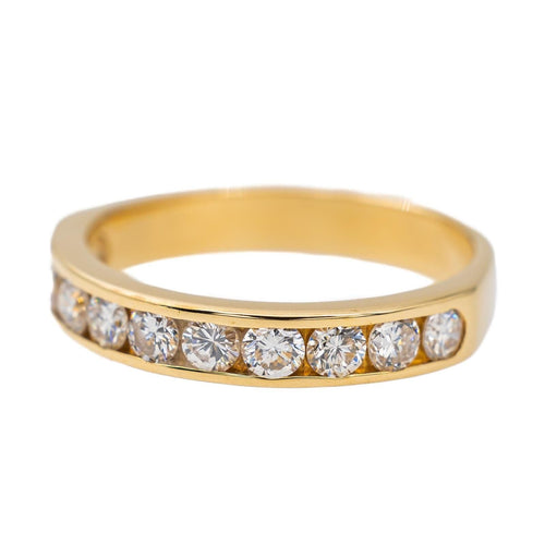 Bague 53 Bague Demi alliance Or jaune Diamant 58 Facettes 2830012CN