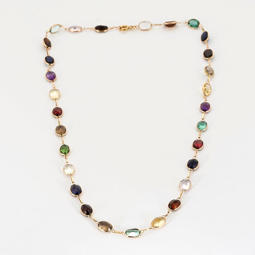 Collier Collier or jaune et pierres fines 58 Facettes NAR0301