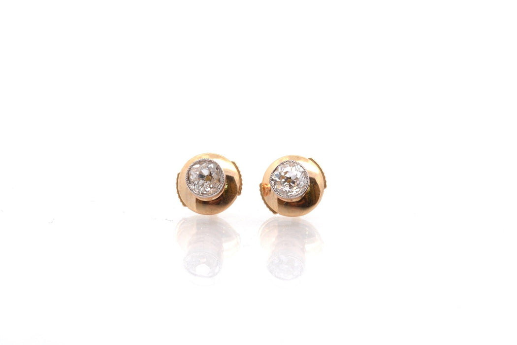 Gold and diamond earrings