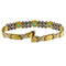 Bracelet Bracelet en or jaune et blanc avec émeraudes et diamants 58 Facettes G3838