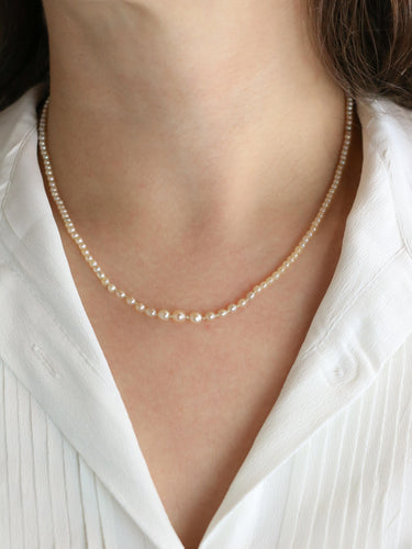 Collier Collier de perles fines fermoir or jaune diamants taille rose 58 Facettes 507