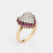 Bague Vintage Pave Diamond Ruby Heart Ring 14k Yellow Gold Sz 5 Cocktail Fine Jewelry 58 Facettes G13502