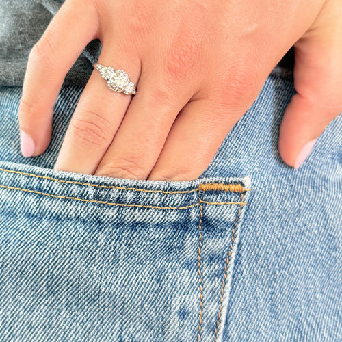 Bague 50 Bague 1950 or blanc et diamant 58 Facettes INV041