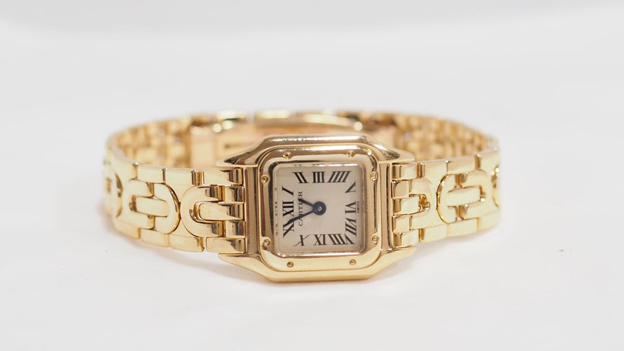 Montre Montre Mini Panthère de Cartier en or jaune 58 Facettes 32737