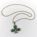 Pendentif Victorian Silver Front 18K Gold Back Diamond and Emerald Shamrock Pendant 58 Facettes