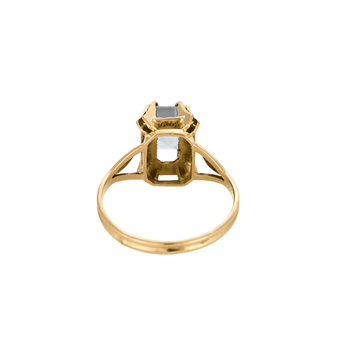 Roseguldsring med blå turmalin 