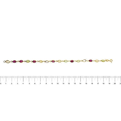 Bracelet Bracelet en or jaune orné de pierres colorées 58 Facettes 35889