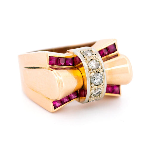 Diamond Ruby Tank Ring
