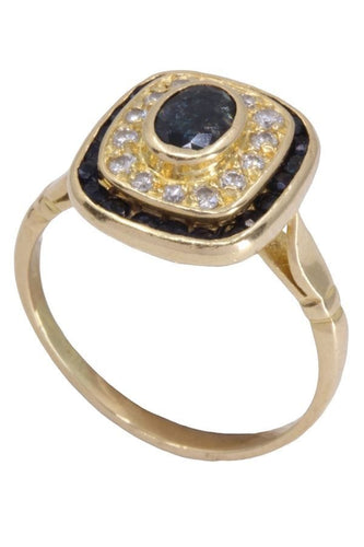 Bague 56 BAGUE STYLE ART DECO SAPHIRS ET DIAMANTS 58 Facettes 083481