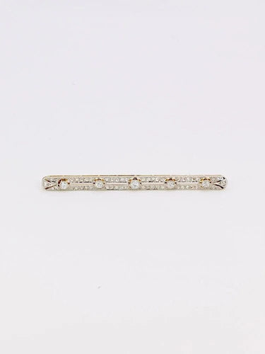 Broche Broche barrette Belle Epoque en or et diamants Old European Cut 58 Facettes J79
