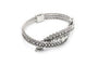 Bracelet BRACELET RIGIDE TORSADE DIAMANTS EN OR GRIS 18K 58 Facettes