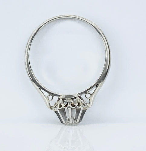 Bague 54 Bague solitaire or blanc et platine, diamant 0,10 carat 58 Facettes AB622