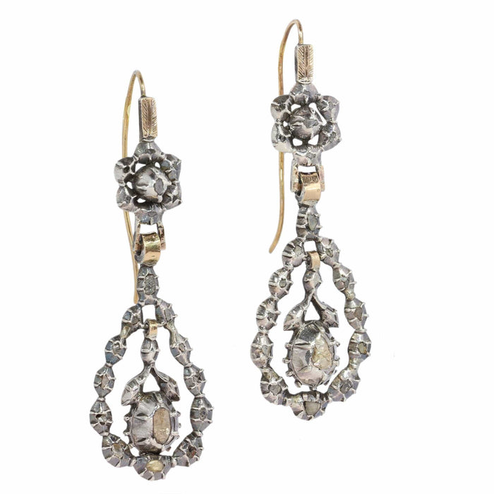 Boucles d'oreilles Boucles d'oreilles victoriennes élégantes avec diamants taille rose 58 Facettes 24240-0376