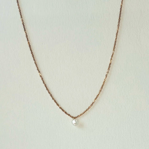 Collier Collier n° 104 - Collier en or rose 18 carats et diamant 58 Facettes