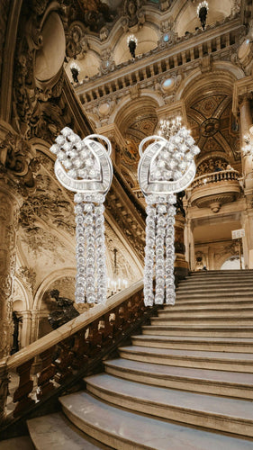 Boucles d'oreilles Boucles d'Oreilles Clips Cocktail Diamants 3 Carats Or Gris 18 Carats 58 Facettes BO253