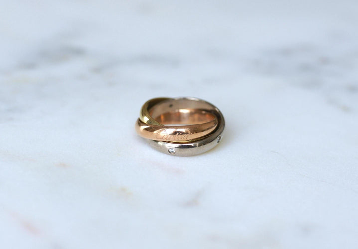 Bague 50 CARTIER - Bague Trinity 3 ors Modèle Classique 5 Diamants 58 Facettes